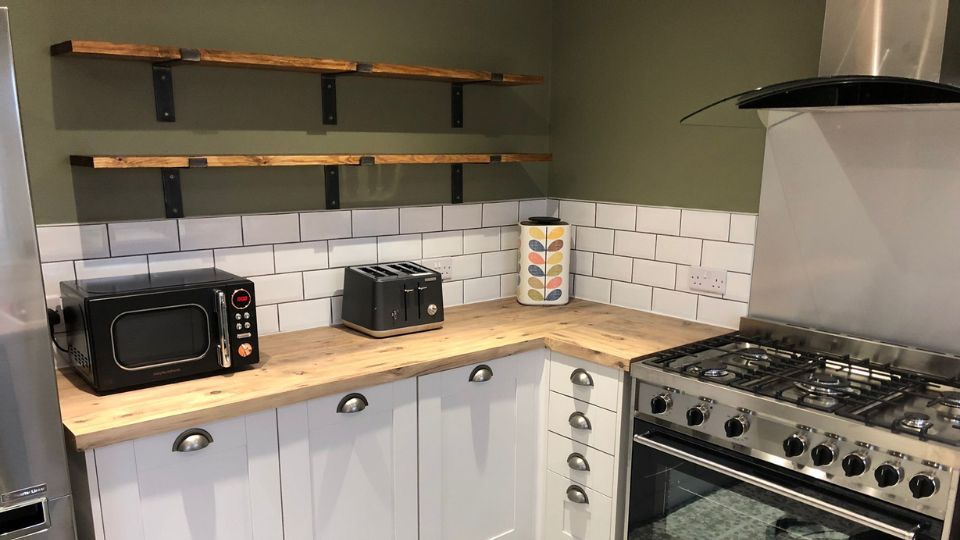 White kitchen tiles installed in a new kitchen fitted in Portsmouth